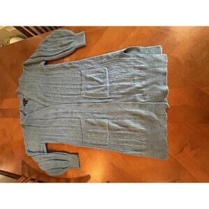 Cozy Blue Cable Knit Cardigan - Size M